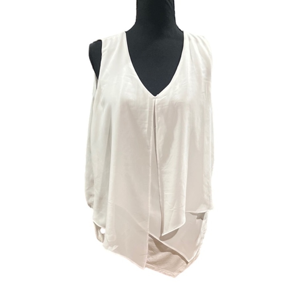 AB Studio White Sleeveless Tank Top Blouse Women's Medium